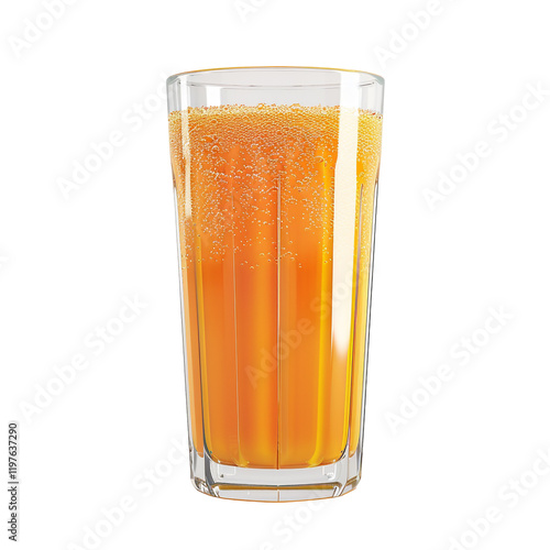 Refreshing orange juice in a tall glass with bubbles a summer drink a healthy beverage a delicious treat photo