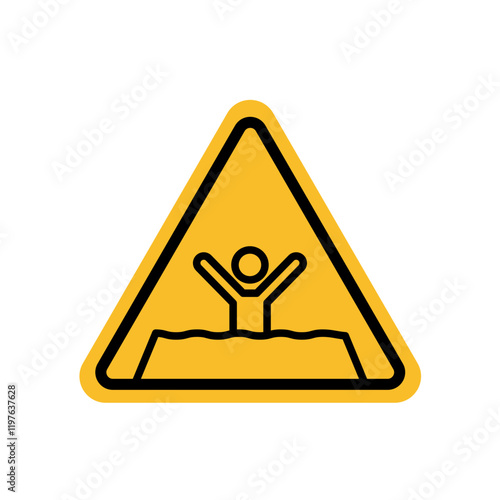 Mud warning sign in yellow color