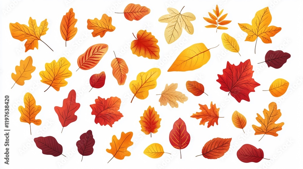 Obraz premium Beautiful Wide Angle Foliage Layout with Cute Leaves Pattern Centered