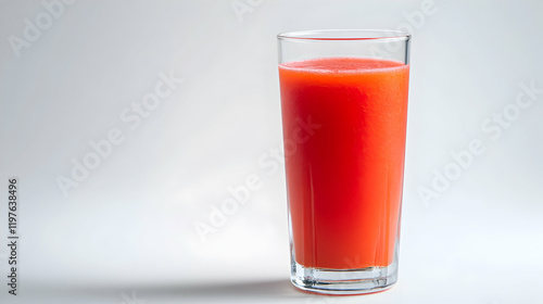 Wallpaper Mural A tall glass of chilled watermelon juice with vibrant red color and no garnish, placed on a plain white background under natural light Torontodigital.ca