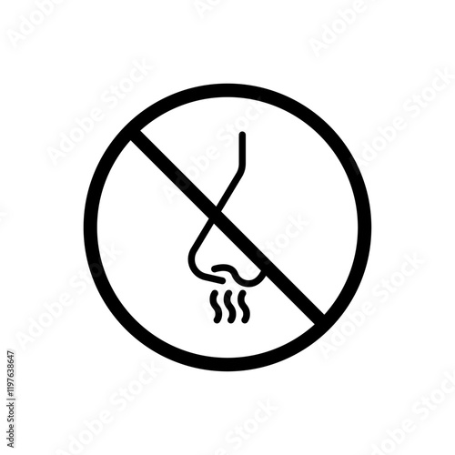 No smell sign vector in black colors