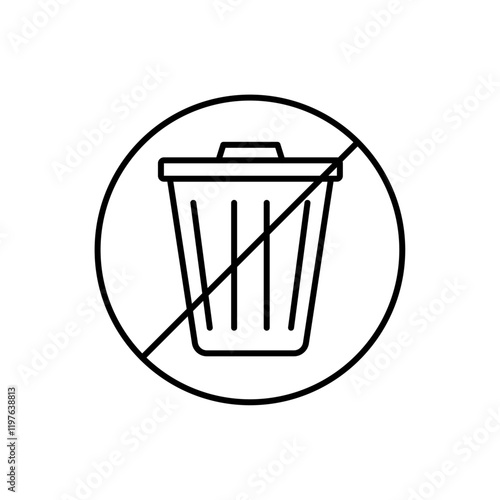 No trash icon in liner stroke style