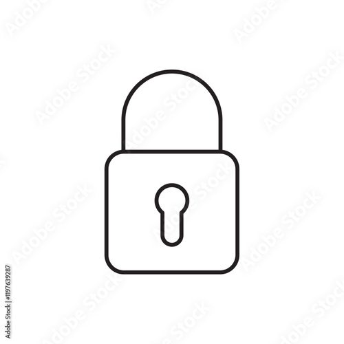 Padlock icon in liner stroke style