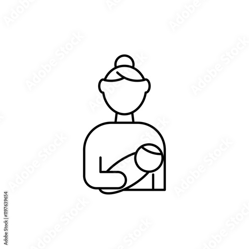 Postnatal care icon in liner stroke style