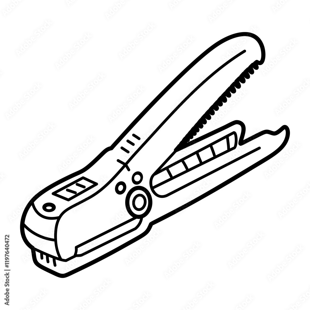 Obraz premium A hand drawn icon of hair crimper