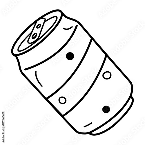 A soda can icon in doodle style