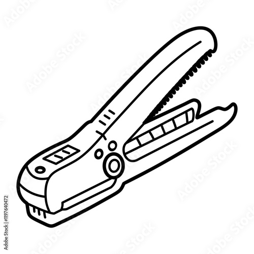 A hand drawn icon of hair crimper