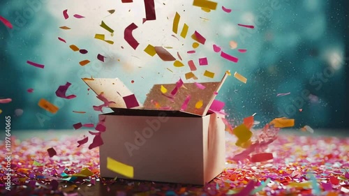 Surprise! Colorful Confetti Explodes from a Gift Box