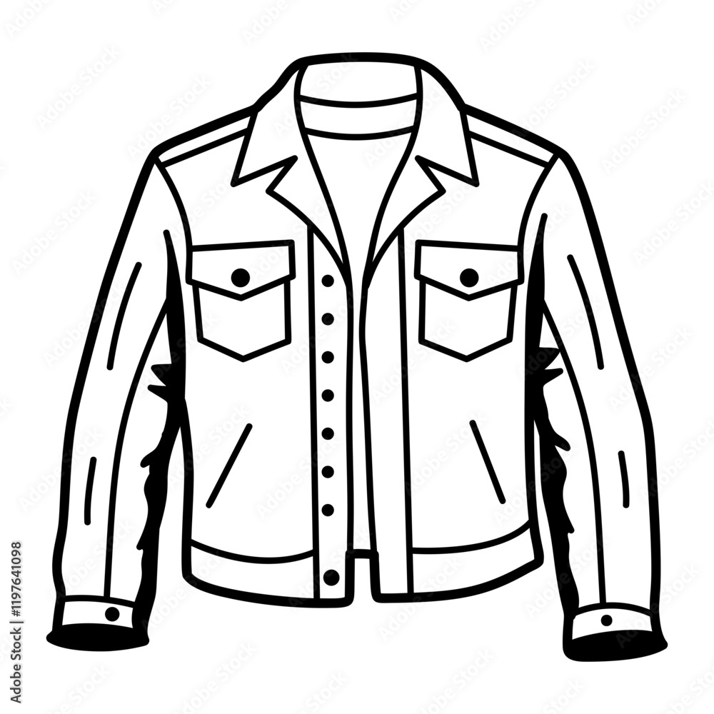 Jacket icon in hand drawn style Jacket icon in hand drawn style