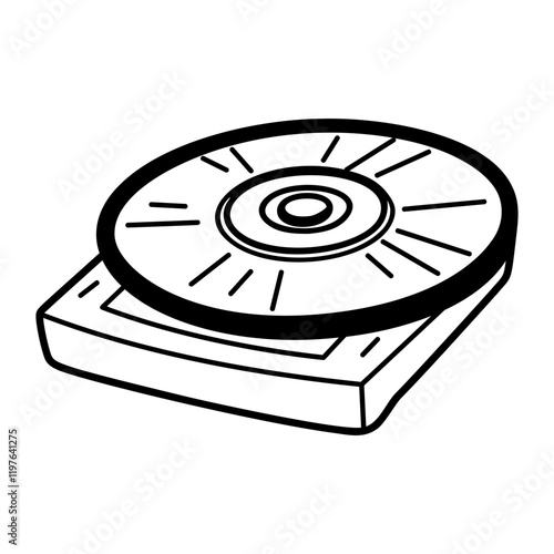 A hand drawn icon of a cd