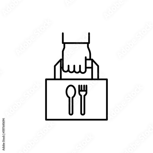 Take away food icon in liner stroke style