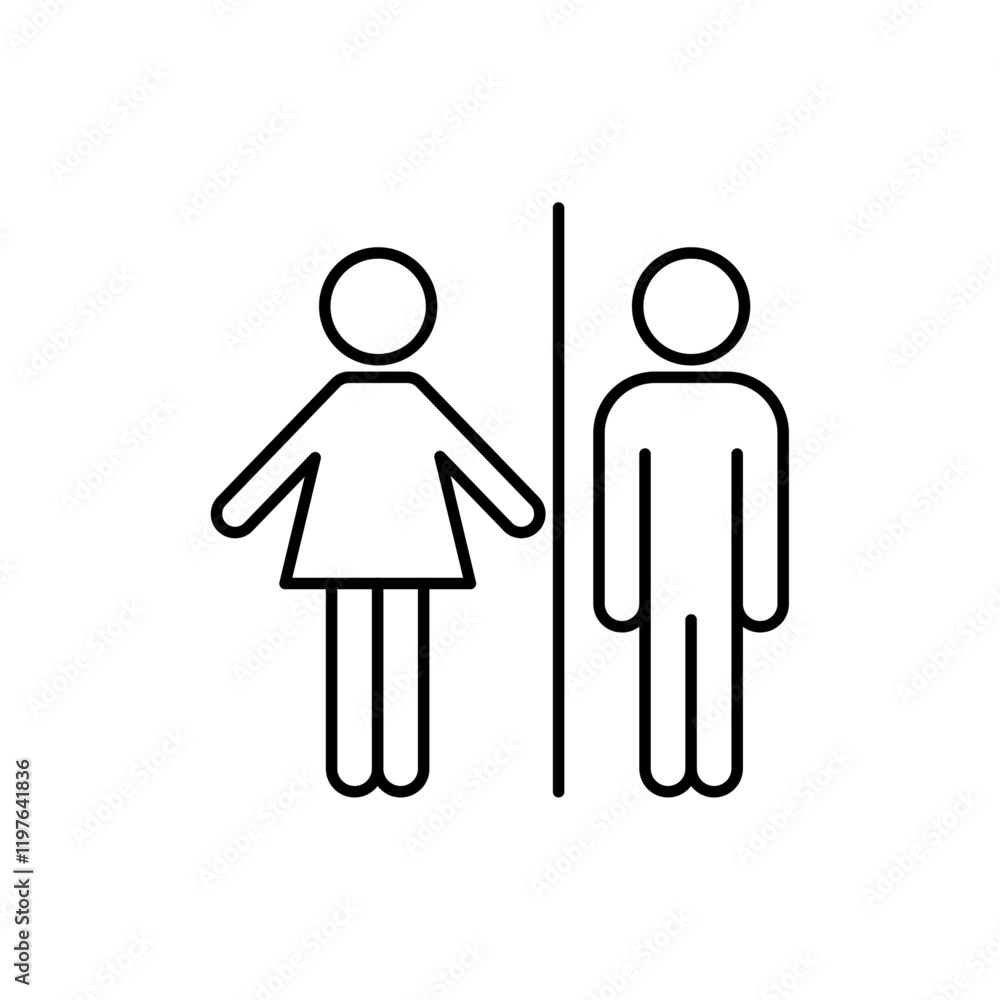 Toilet icon in liner stroke style Toilet icon in liner stroke style