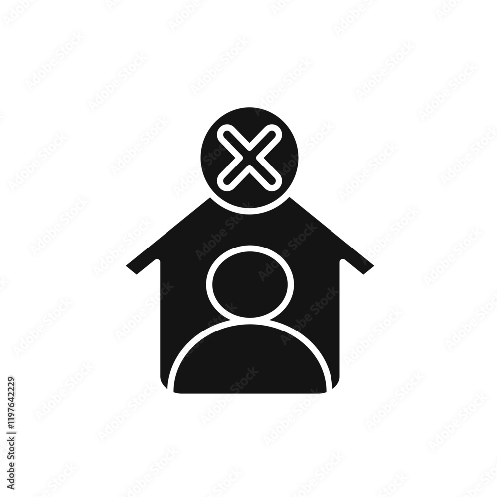 Account closed icon Simple thin line flat symbol Account closed icon Simple thin line flat symbol