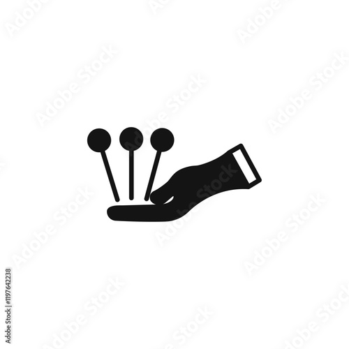 Acupuncture icon Simple thin line flat symbol