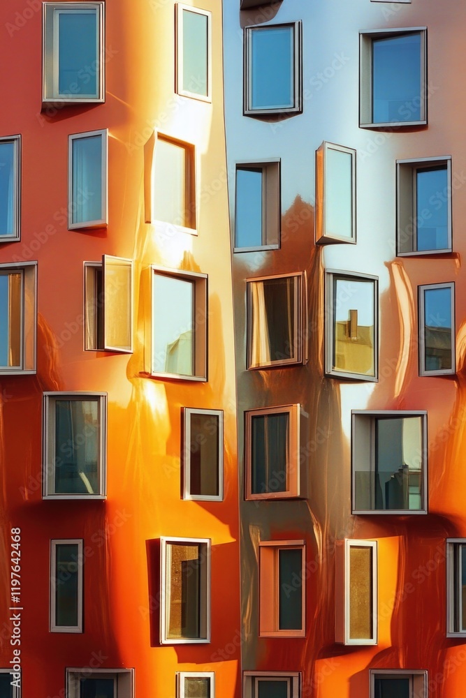 Naklejka premium City building facade