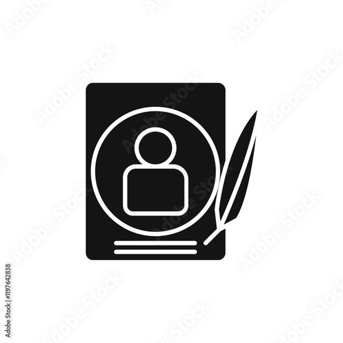 Biography icon Simple thin line flat symbol