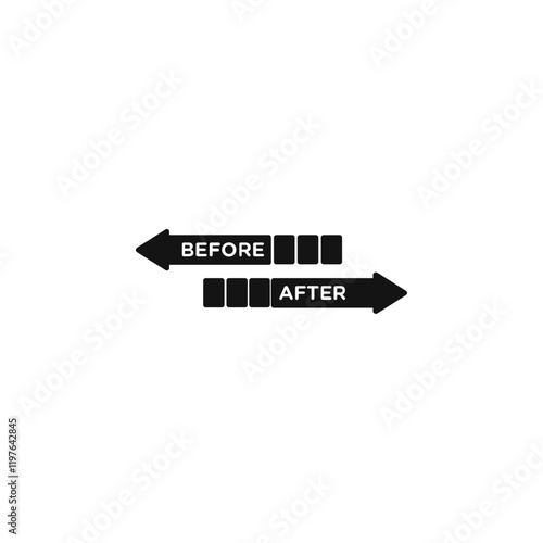 Before after icon Simple thin line flat symbol