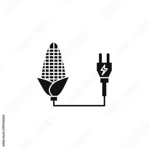 Biomass energy icon Simple thin line flat symbol