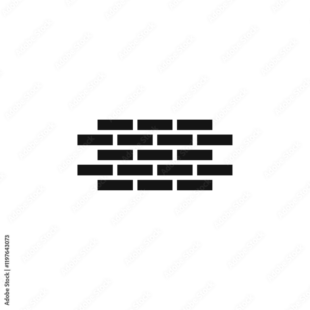 Brick wall icon Simple thin line flat symbol Brick wall icon Simple thin line flat symbol