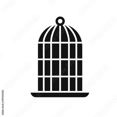 Bird cage icon Simple thin line flat symbol