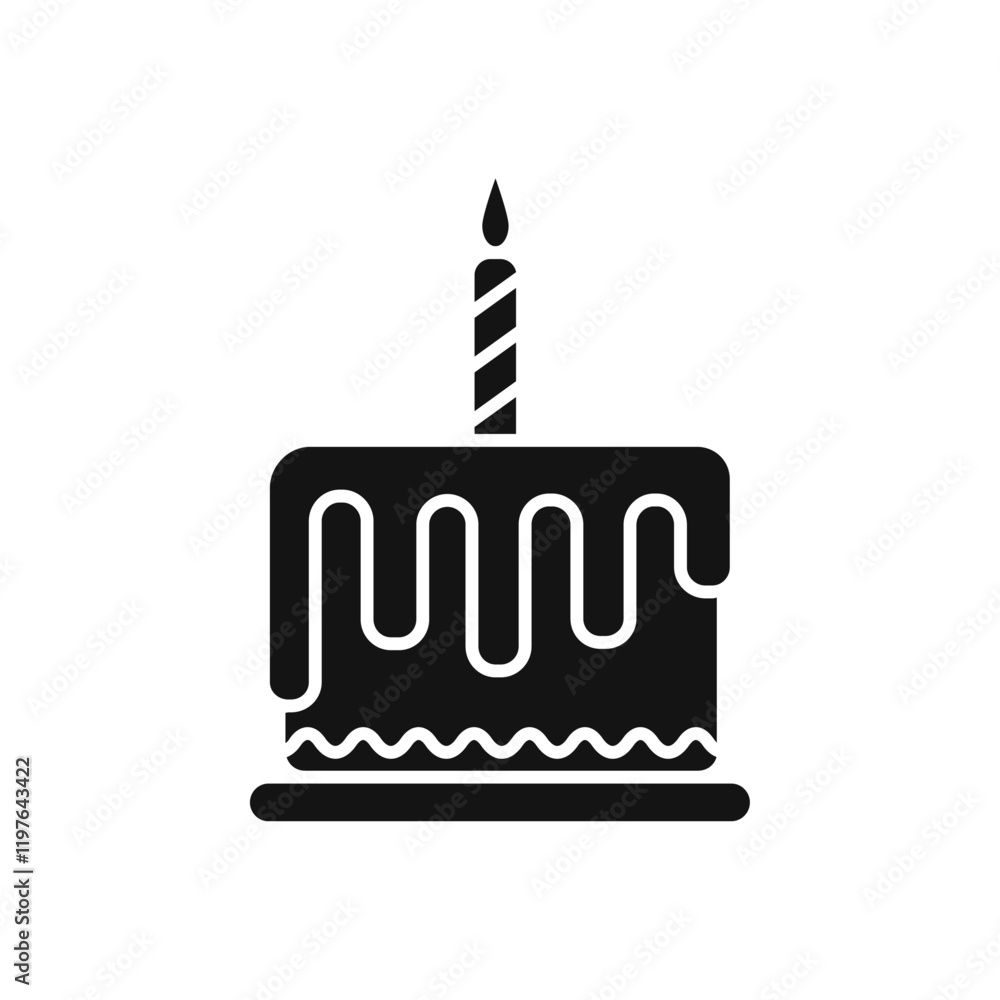 Cake icon Simple thin line flat symbol Cake icon Simple thin line flat symbol