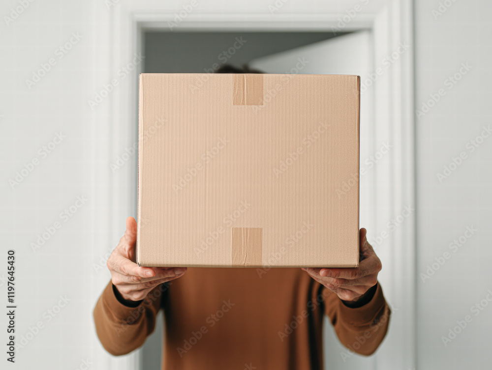 Unboxing experience delivery of a package at home indoor setting personal view Unboxing experience delivery of a package at home indoor setting personal view