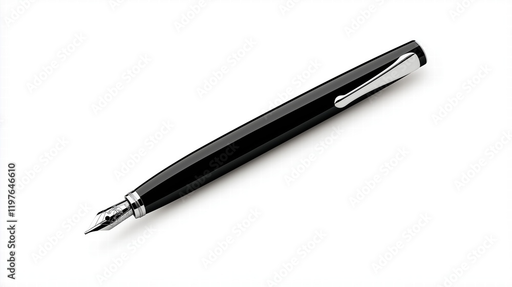 Vector. Mock Up. Ballpoint pen in black with a cap. Isolated on white background. Vector. Mock Up. Ballpoint pen in black with a cap. Isolated on white background.