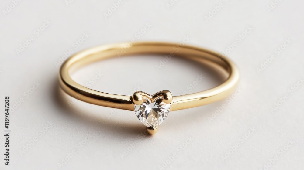 Minimalist promise ring, small heart shaped diamond generative ai Minimalist promise ring, small heart shaped diamond generative ai