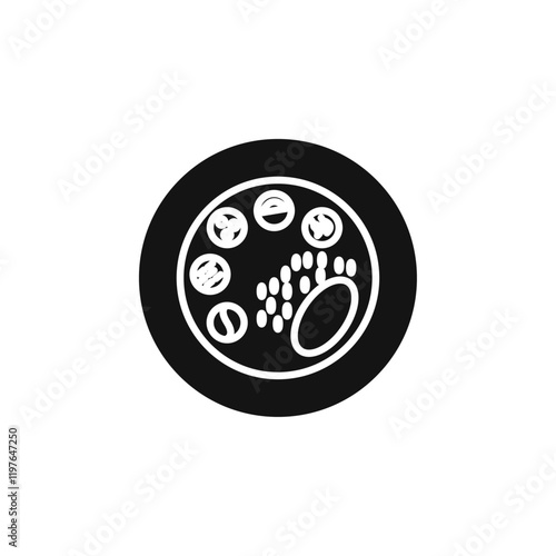 Indian thali icon Simple thin line flat symbol