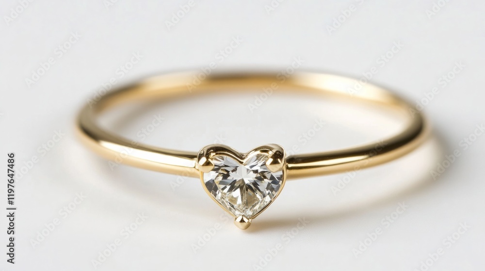 Minimalist promise ring, small heart shaped diamond generative ai Minimalist promise ring, small heart shaped diamond generative ai