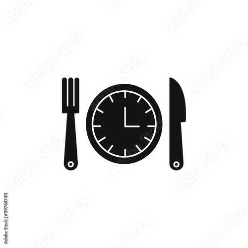 Intermittent fasting icon Simple thin line flat symbol