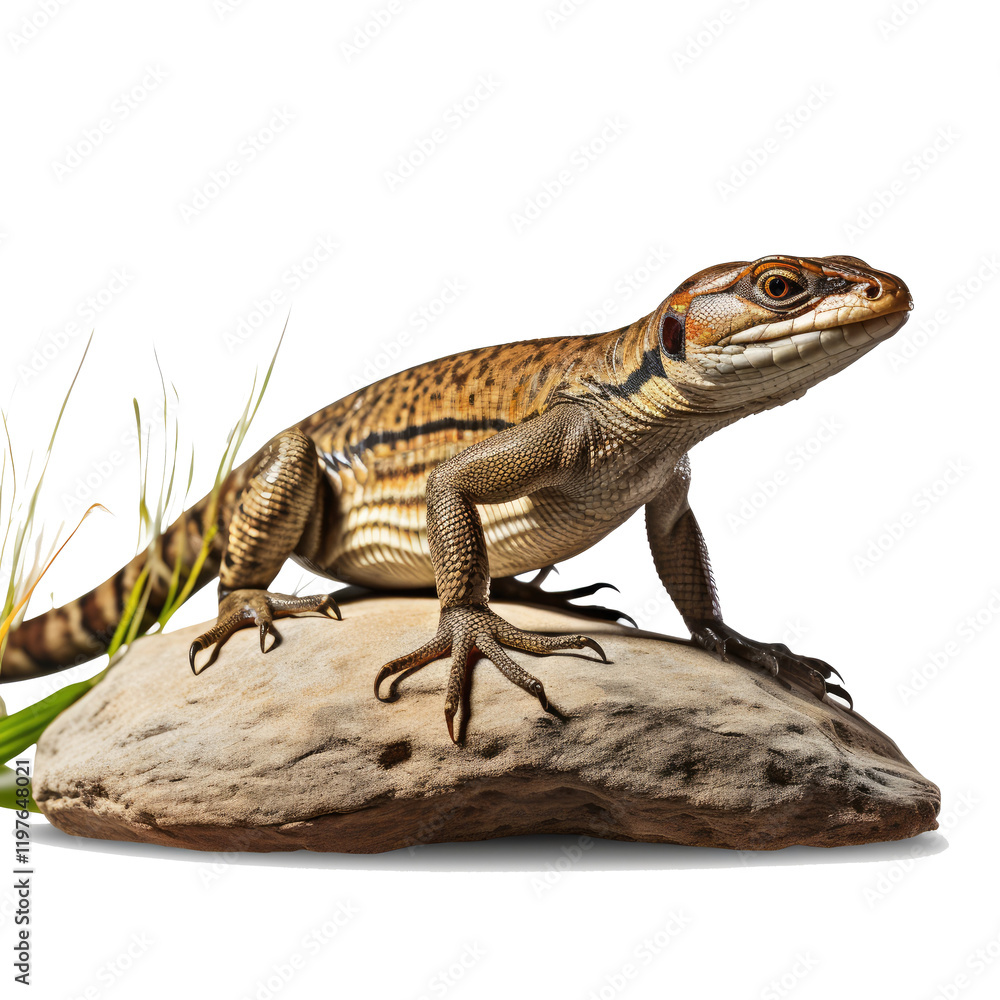 Naklejka premium lizard on a rock