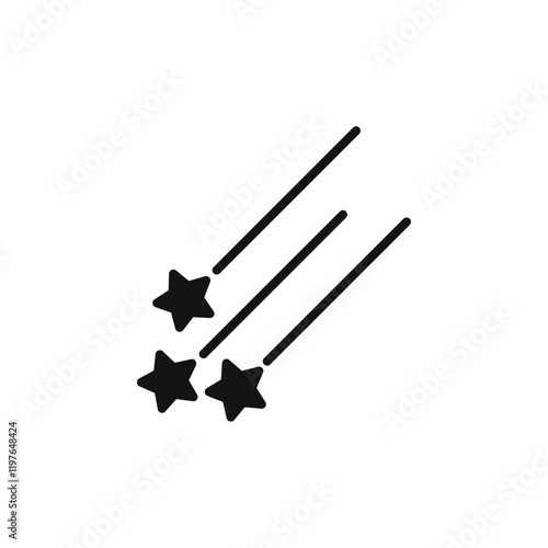 Meteor shower icon Simple thin line flat symbol