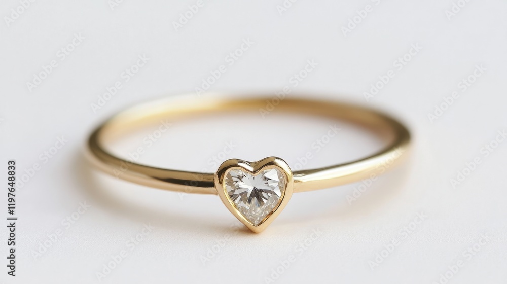 Minimalist promise ring, small heart shaped diamond generative ai Minimalist promise ring, small heart shaped diamond generative ai