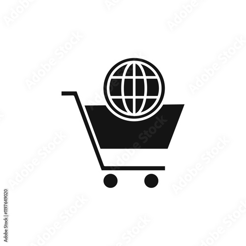 Online sales icon Simple thin line flat symbol