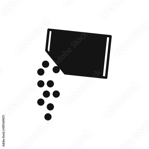 Packet soluble powder icon Simple thin line flat symbol