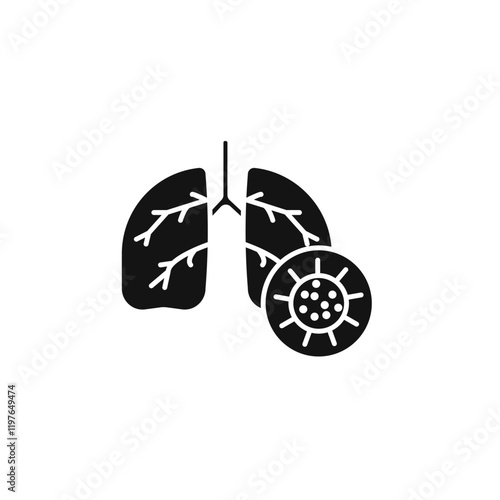 Pneumonia bacterium icon Simple thin line flat symbol