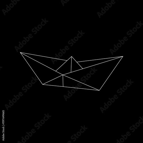 Boat (Water Craft) Polygonal Lines, can use for Logo, Pictogram, Website, Apps, or Graphic Design Element. Vector Illustration