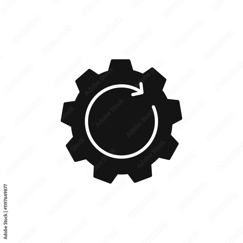 Recovery gear icon Simple thin line flat symbol Recovery gear icon Simple thin line flat symbol