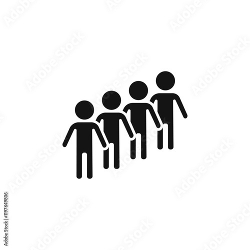 Queue icon Simple thin line flat symbol
