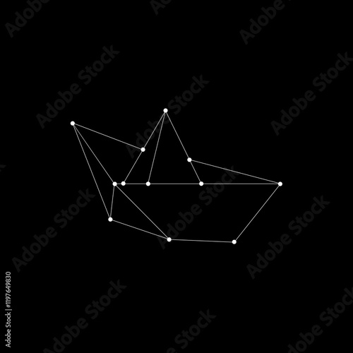 Boat (Water Craft) Polygonal Lines, can use for Logo, Pictogram, Website, Apps, or Graphic Design Element. Vector Illustration