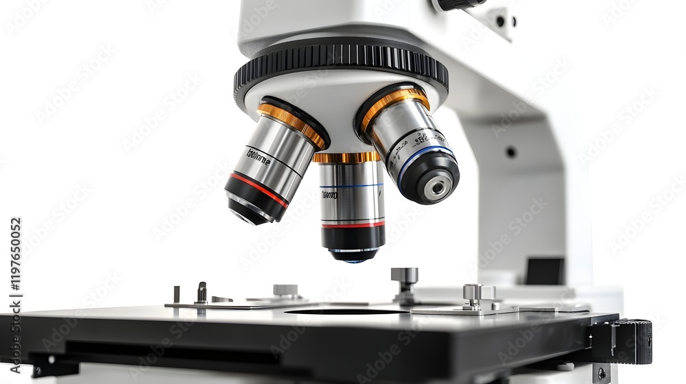 Modern Compound Microscope With Triple Lens System Modern Compound Microscope With Triple Lens System