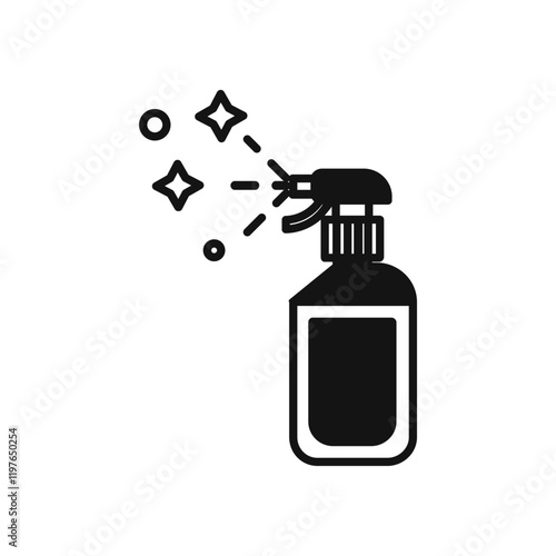 Sanitizing spray bottle icon Simple thin line flat symbol
