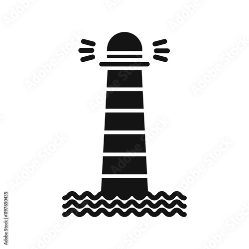 Searchlight tower icon Simple thin line flat symbol