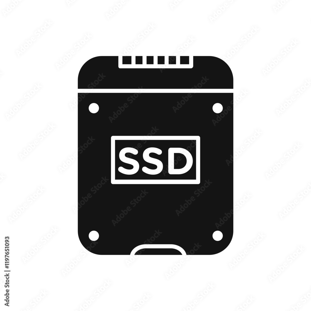 SSD icon Simple thin line flat symbol SSD icon Simple thin line flat symbol