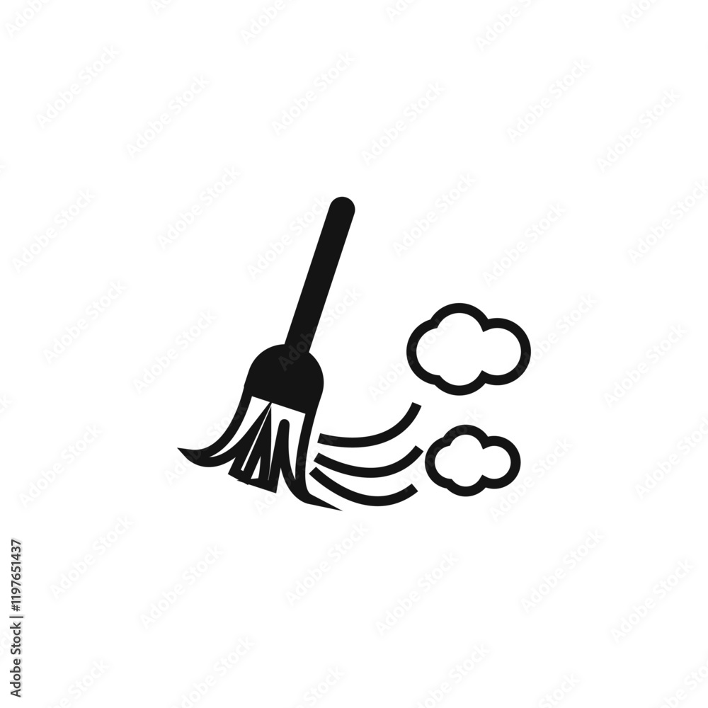 Sweeping icon Simple thin line flat symbol Sweeping icon Simple thin line flat symbol