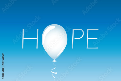 white text hope with balloon vector illustration