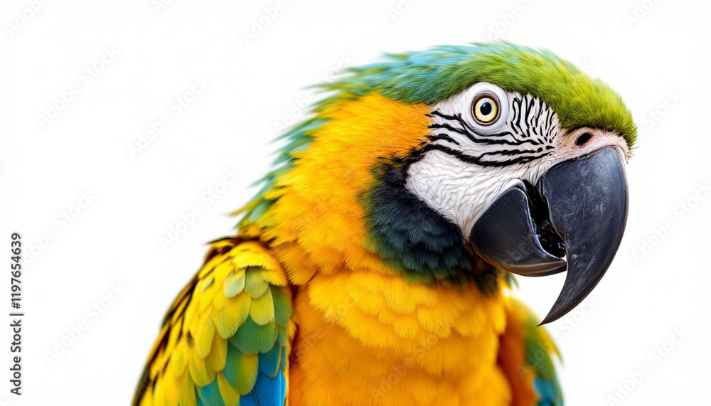 Vibrant Blue-and-Gold Macaw: A Close-Up Portrait Vibrant Blue-and-Gold Macaw: A Close-Up Portrait