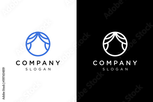 logo desain teater modern line