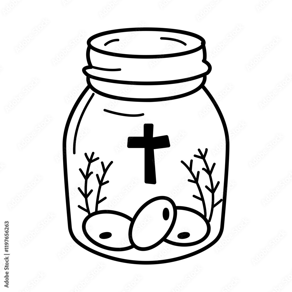 Blessing jar icon in hand drawn style Blessing jar icon in hand drawn style